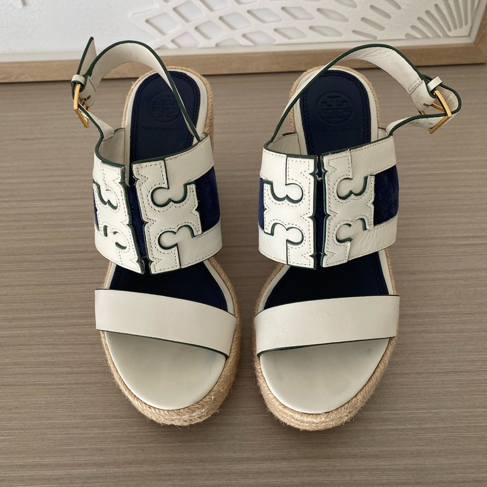 Tory Burch  wedge espadrilles, size 6! Excellent condition. Leather/ suede - Picture 2 of 7